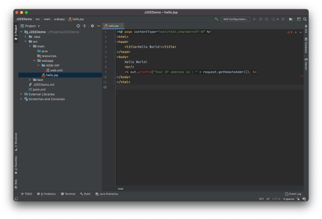 Creating JSP file
