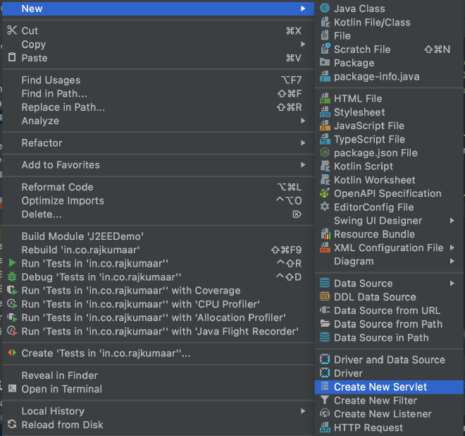 Creating servlet